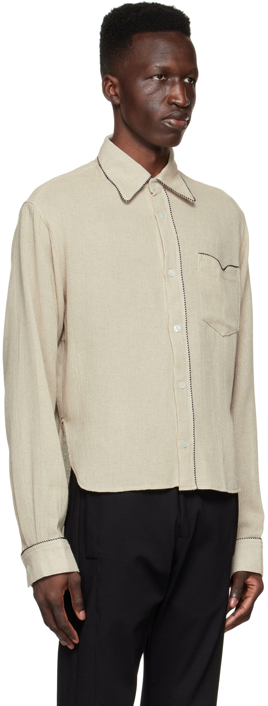 Rhude SSENSE Exclusive Beige Cotton Shirt Rhude