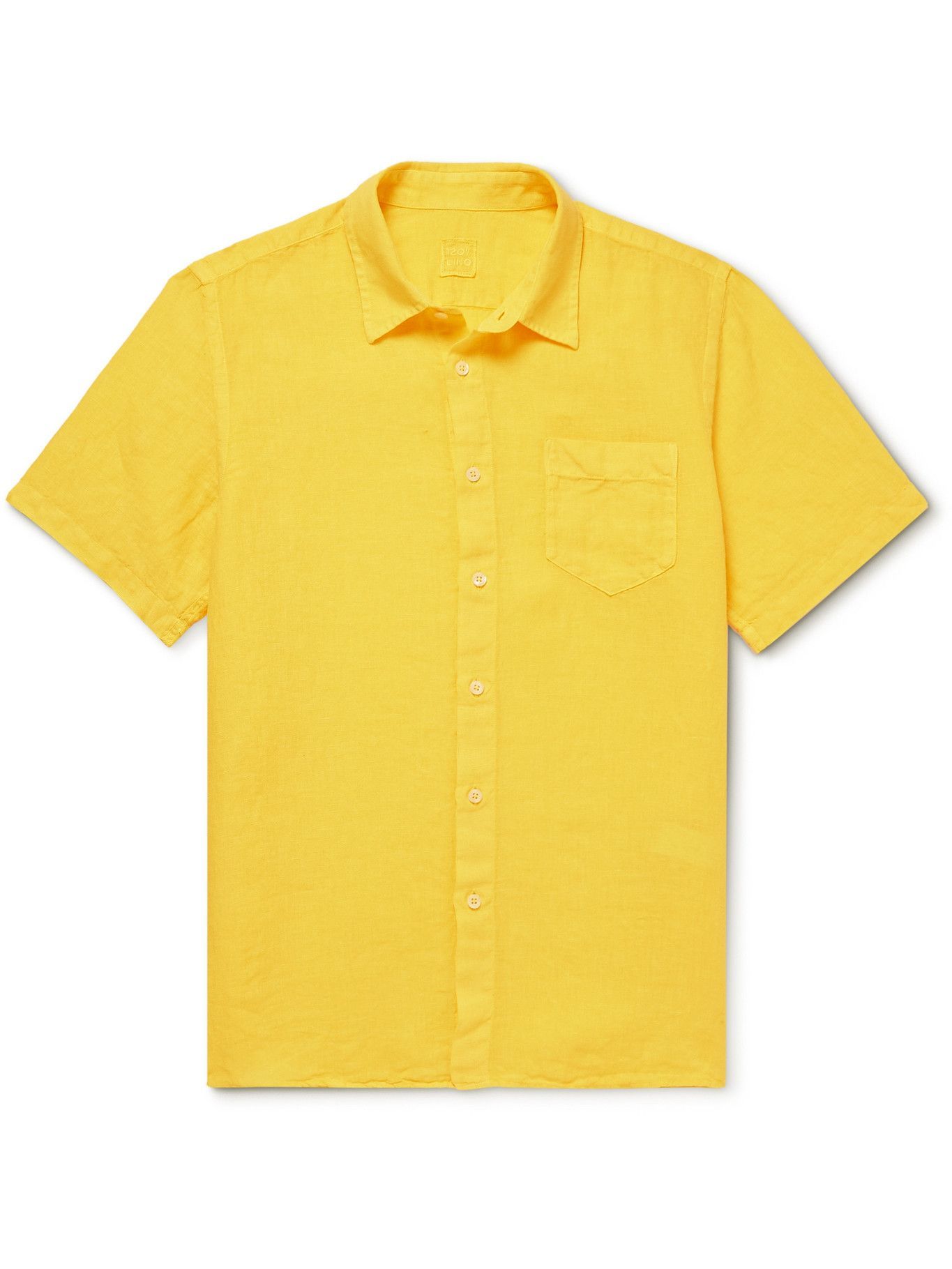 120% - Slim-Fit Linen Shirt - Yellow 120%