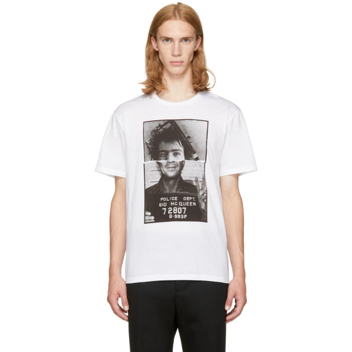 Neil Barrett White Sid McQueen Hybrid Mugshot T-Shirt Neil Barrett