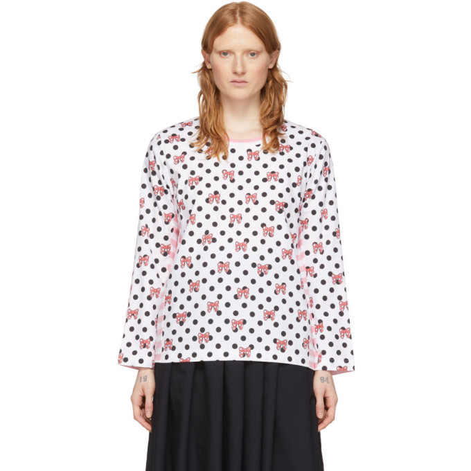 Comme des Garcons Girl Pink and White Disney Edition Stripe Polka