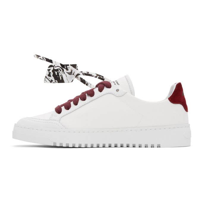 off white burgundy sneakers