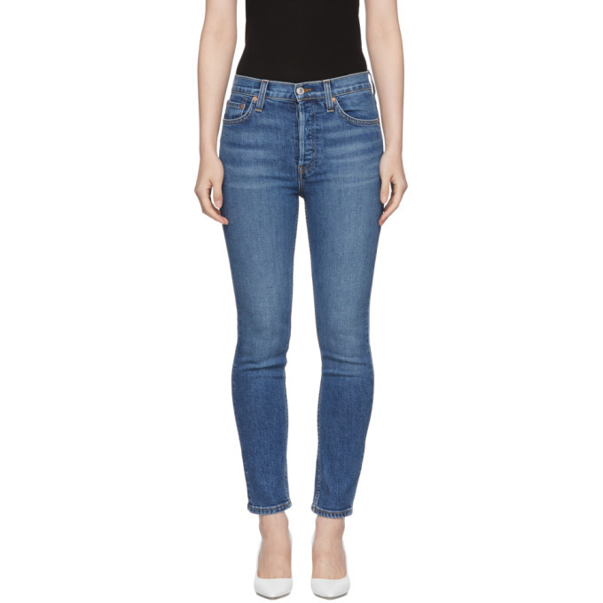 Re/Done Blue Originals High-Rise Ankle Crop Jeans Re/Done