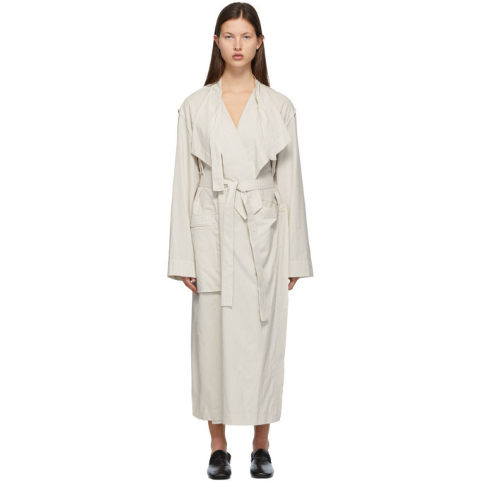 Lemaire White and Grey Trench Dress Lemaire