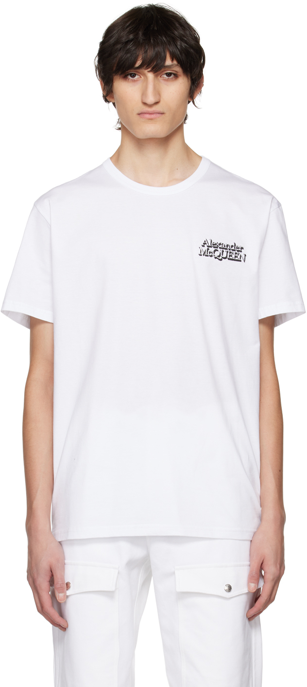 Alexander McQueen White Embroidered T-Shirt Alexander McQueen