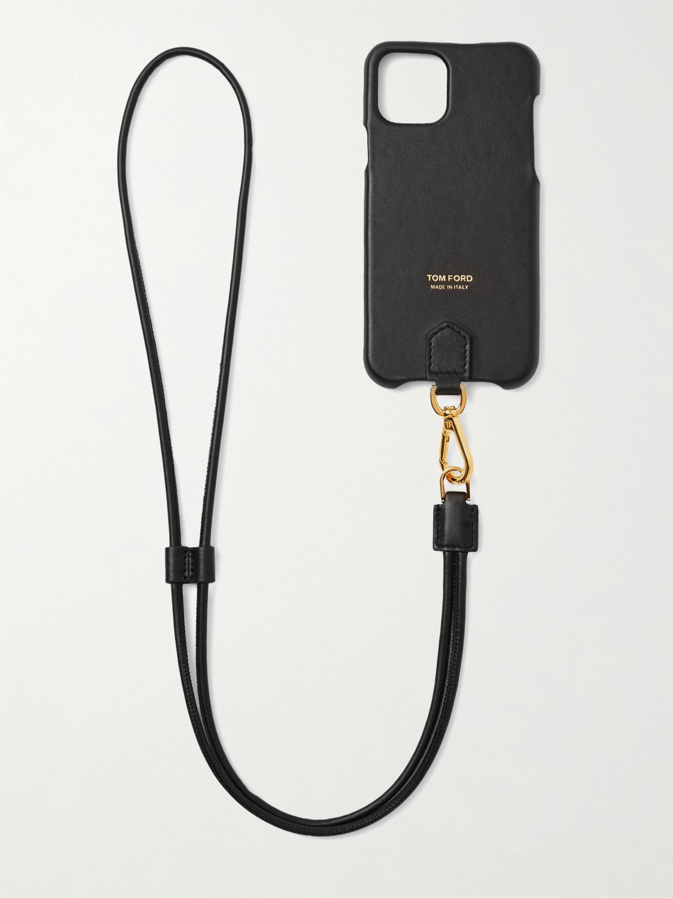 TOM FORD - Logo-Print Leather iPhone 11 Pro Case with Lanyard - Black TOM  FORD