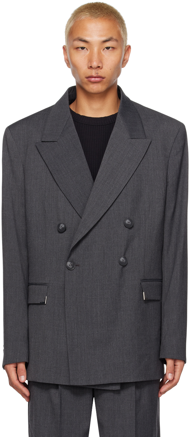 Han Kjobenhavn Gray Boxy Suit Blazer Han Kjobenhavn