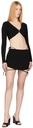 Aya Muse SSENSE Exclusive Black Rib Olbia Mini Skirt