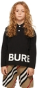 Burberry Kids Black Farren Long Sleeve Polo