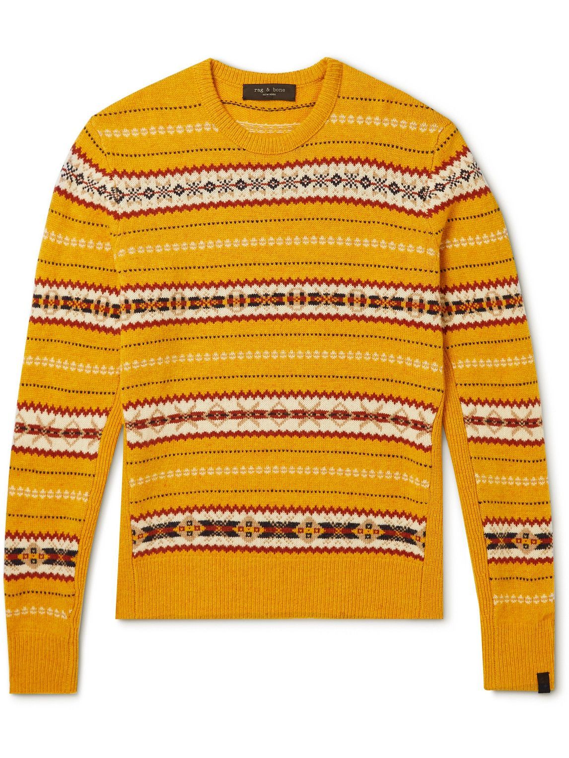 Rag & Bone - Wesley Fair Isle Wool Sweater - Yellow Rag and Bone