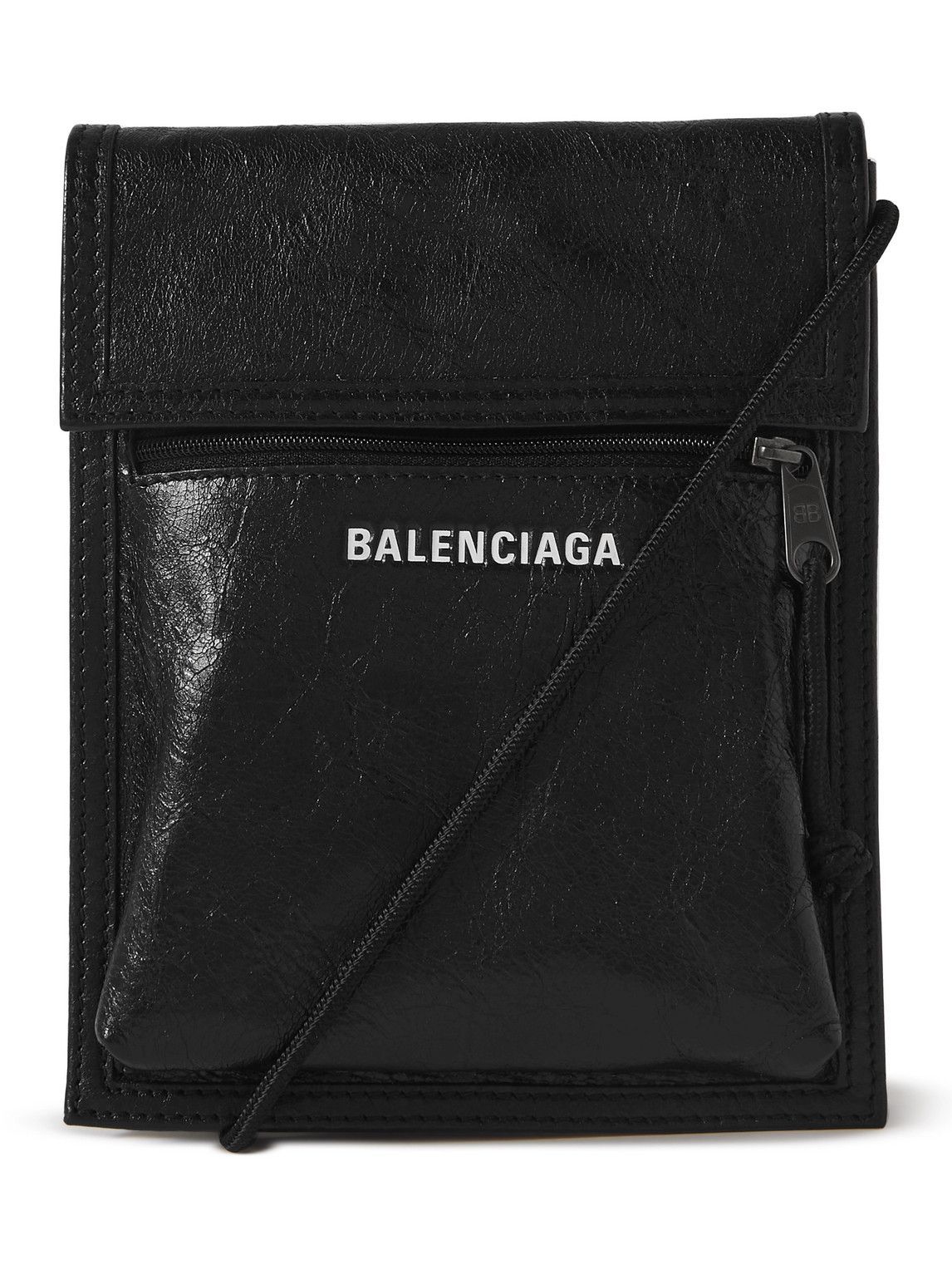 Balenciaga Explorer LogoPrint CrinkledLeather Messenger Bag Balenciaga