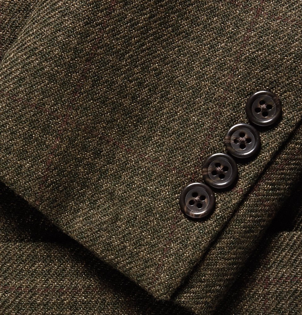 Polo Ralph Lauren - Army-Green Morgan Slim-Fit Houndstooth Wool and  Linen-Blend Blazer - Men - Green Polo Ralph Lauren