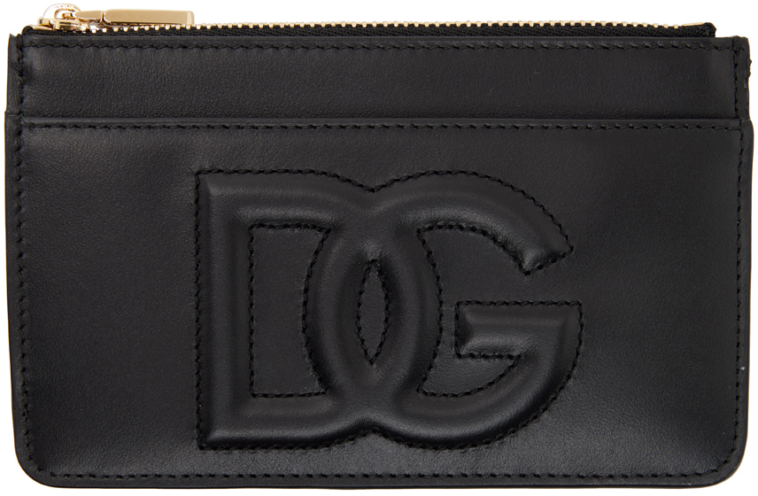 Dolce & Gabbana Brown Calf Leather Lanyard Logo Card Holder Wallet main image 1