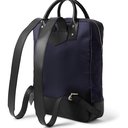 Oliver Spencer - Leather-Trimmed Nylon Backpack - Blue