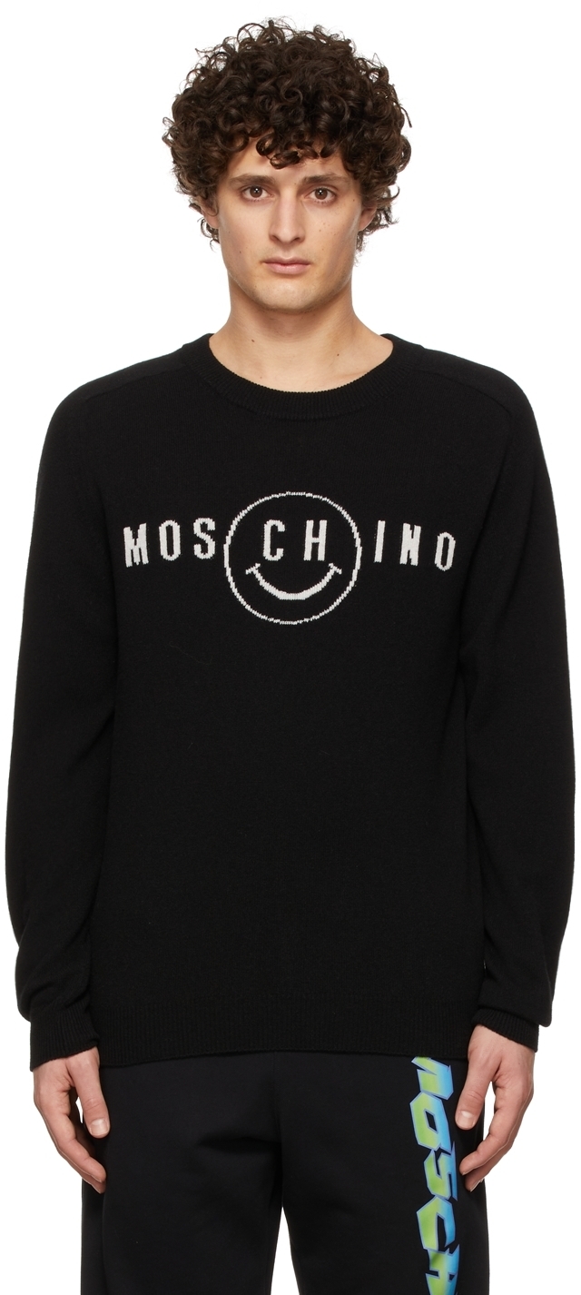 Moschino Black Smiley Edition Wool & Cashmere Sweater Moschino