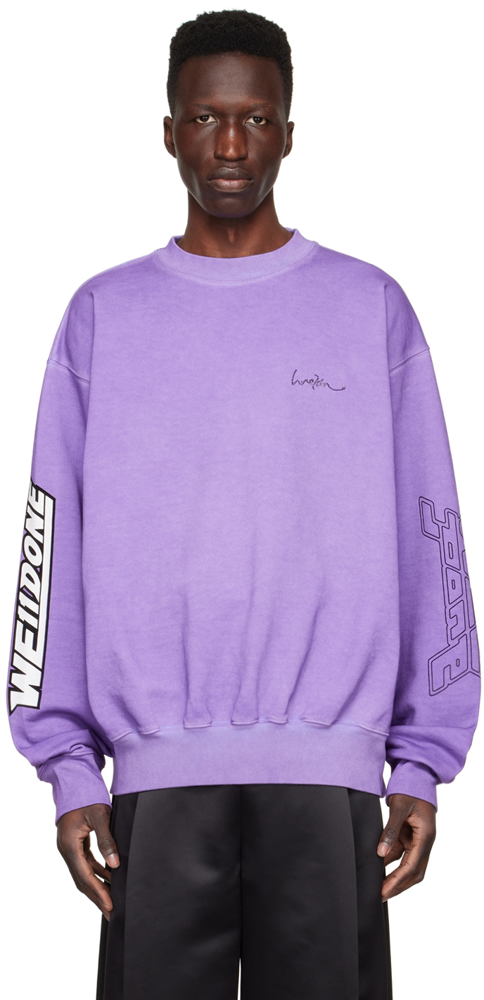 We11done Purple Cotton Sweatshirt We11done