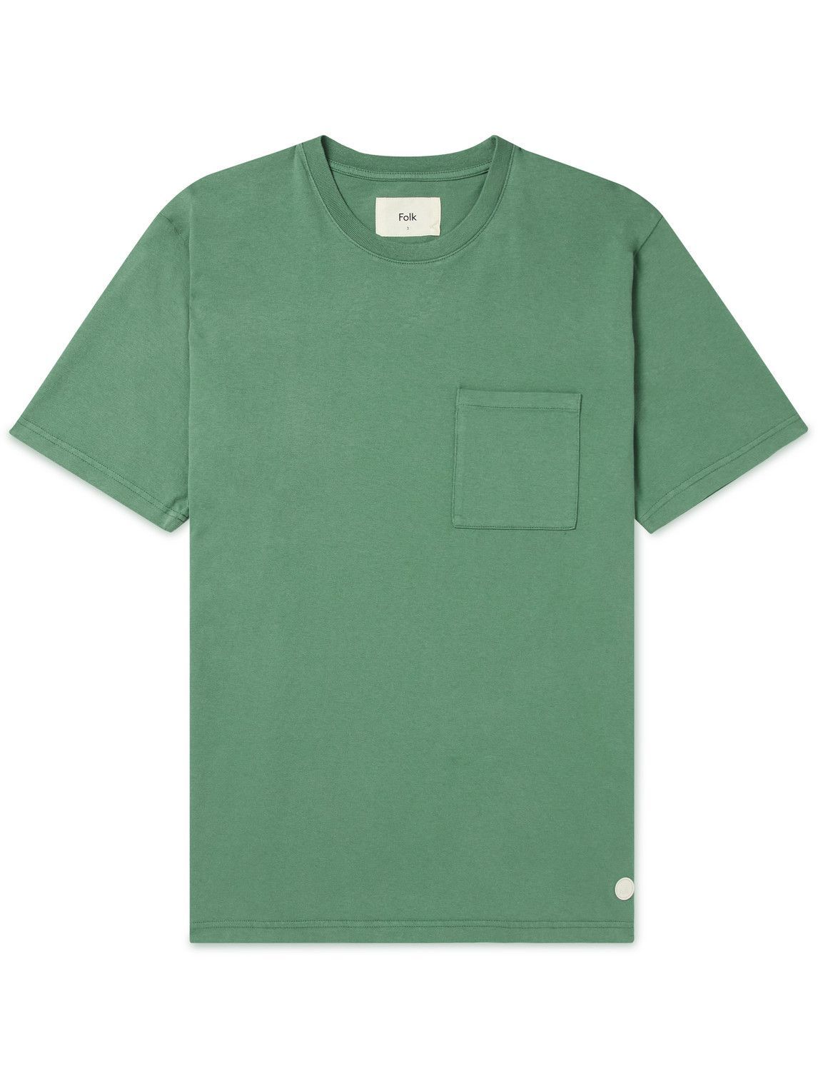 Folk - Assembly Logo-Appliquéd Cotton-Jersey T-Shirt - Green Folk