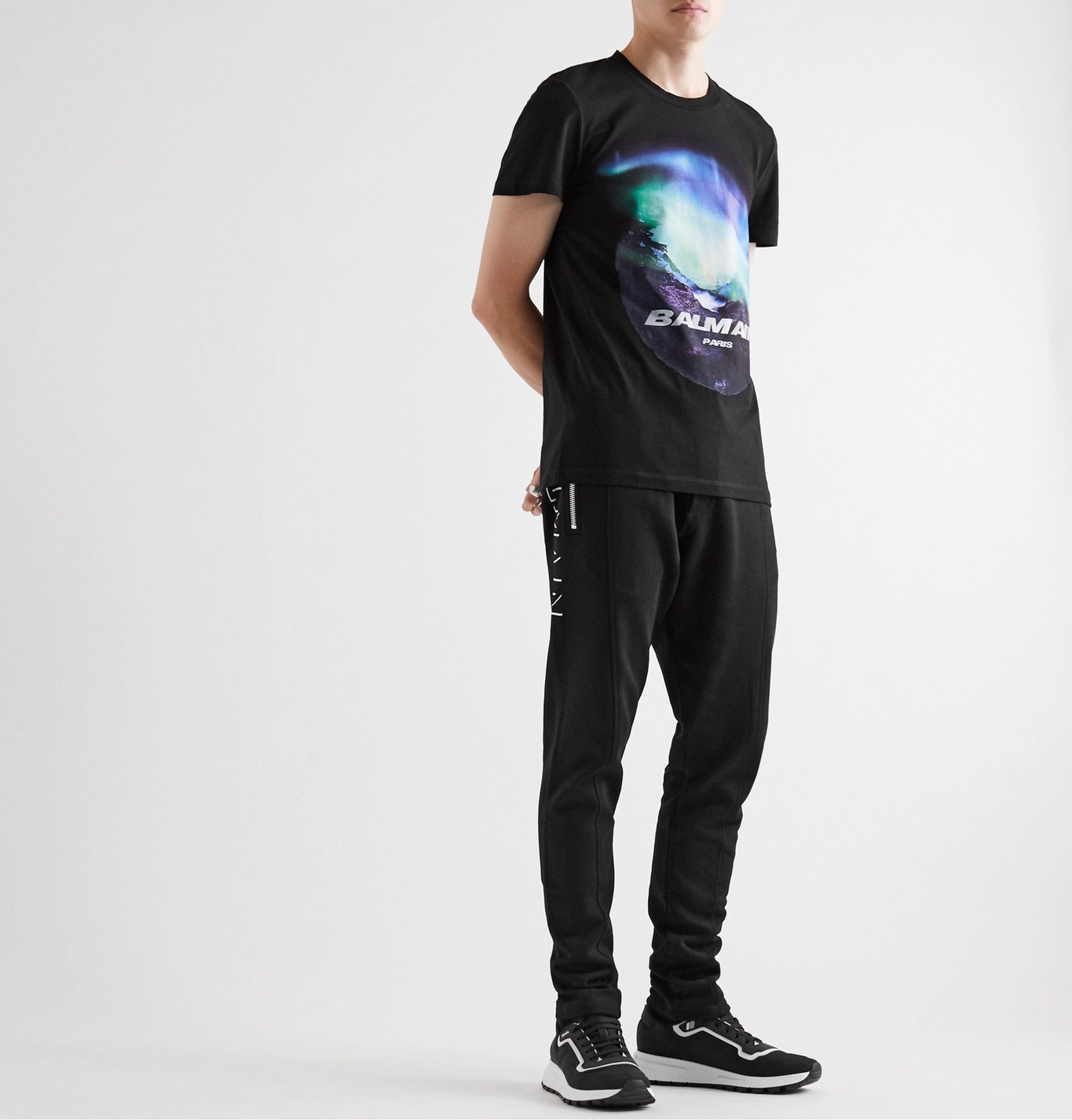 Balmain - Tapered Logo-Print Loopback 