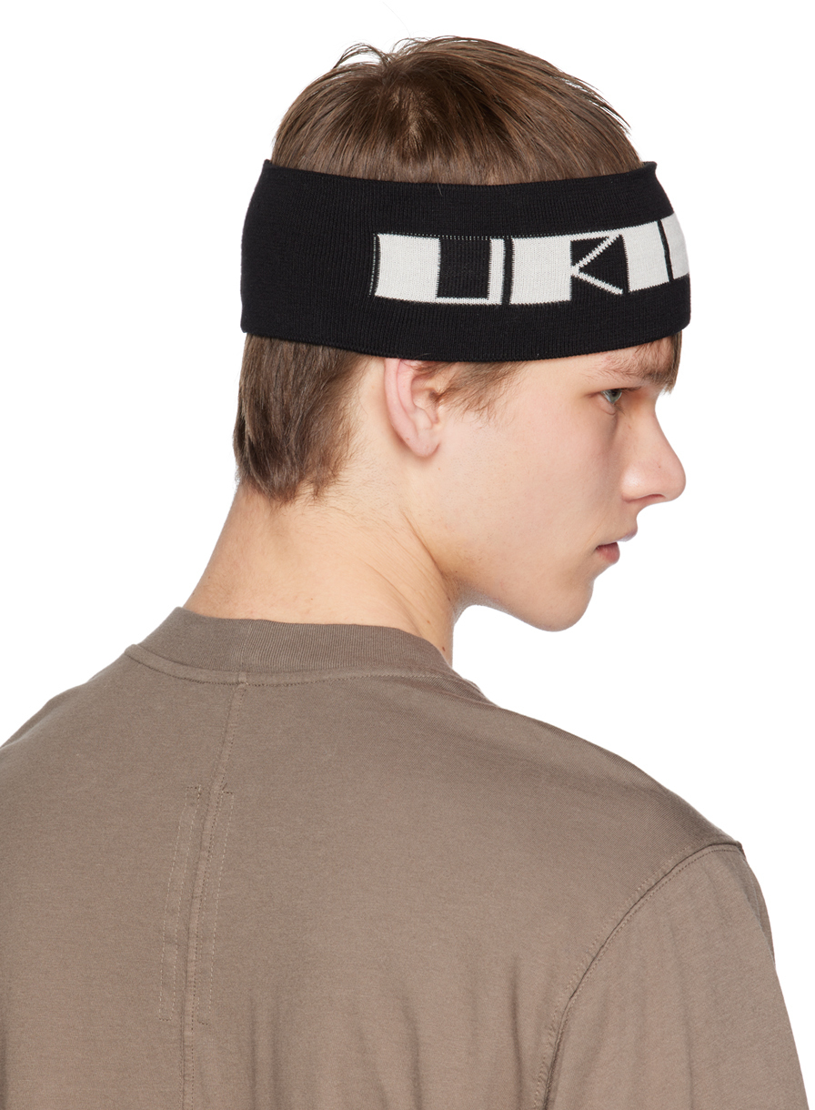 Rick Owens Drkshdw Black Jacquard Headband Rick Owens Drkshdw