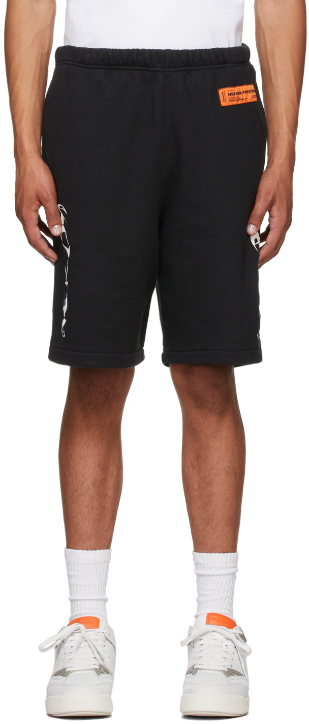 Heron Preston Black HP Brushed Shorts Heron Preston