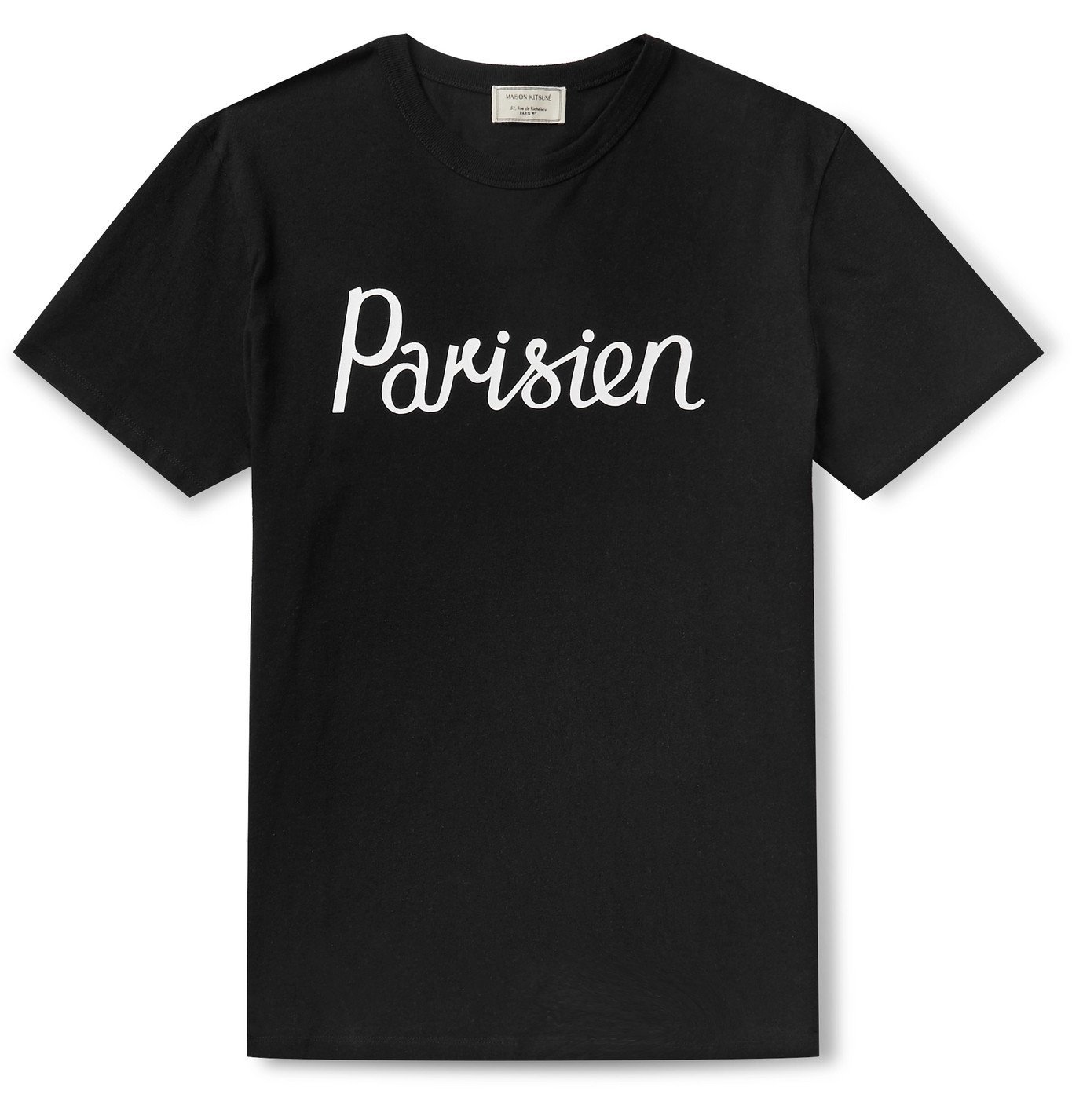 Maison Kitsuné - Printed Cotton-Jersey T-Shirt - Black Maison Kitsune