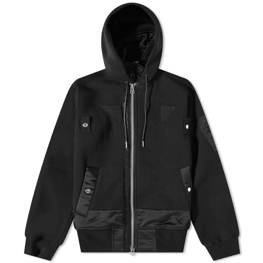 Sacai Men's Nylon Twill MA-1 Jacket in Black Sacai