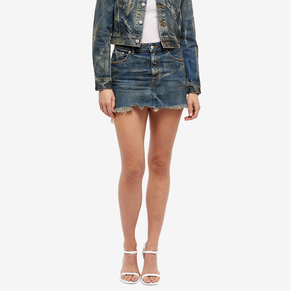 John Elliott Women's LowRise Mini Skirt in Dark Indigo John Elliott