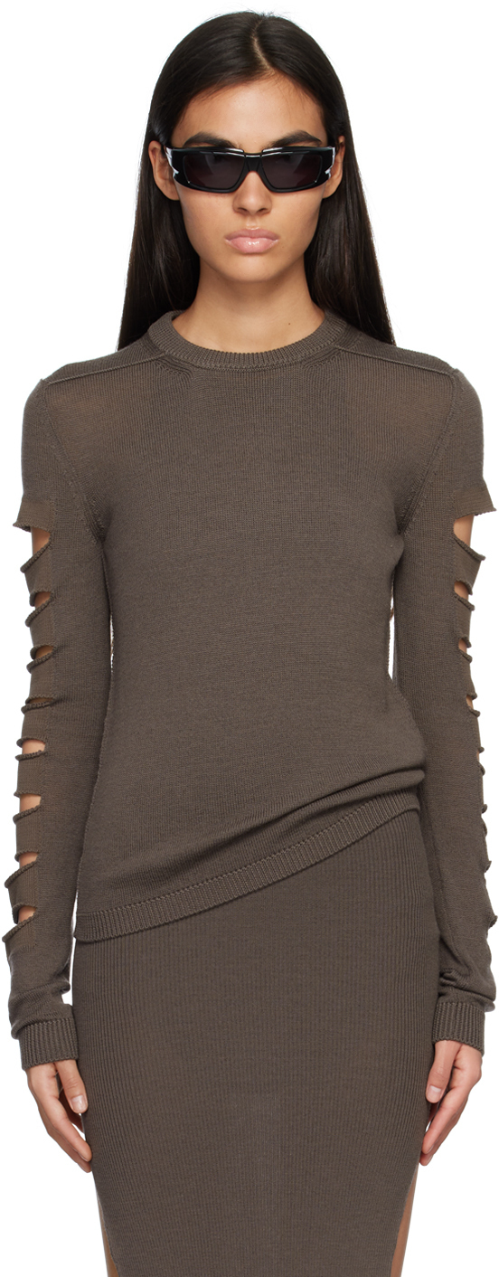 RICK OWENS BIKER SWEATER AQUA