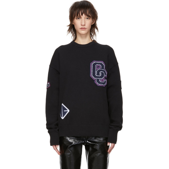 black varsity sweater