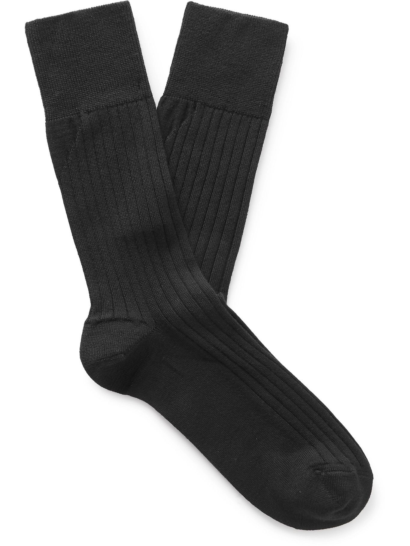 BOTTEGA VENETA - Ribbed Wool Socks - Black Bottega Veneta