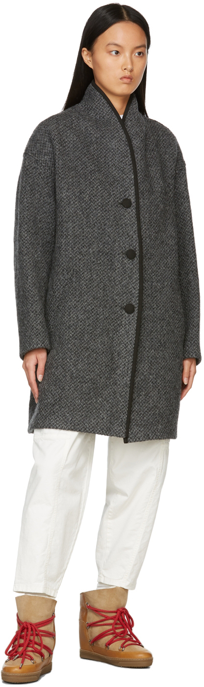 Isabel Marant Etoile Grey Wool Jelanyo Coat