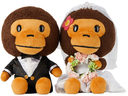 BAPE Brown Milo & Lisa Wedding Sitting Plush Toys