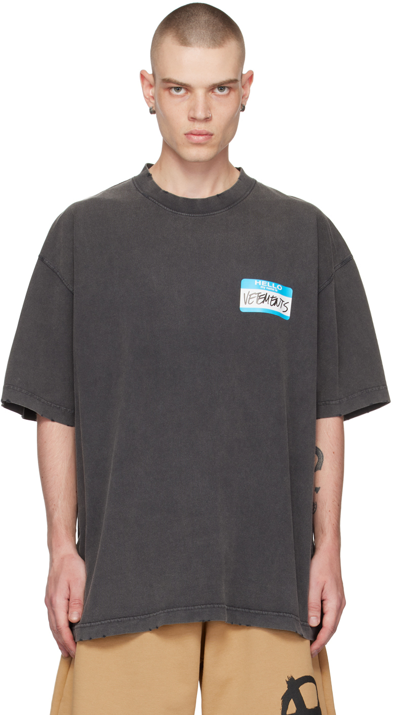 VETEMENTS Black 'My Name Is' T-Shirt Vetements