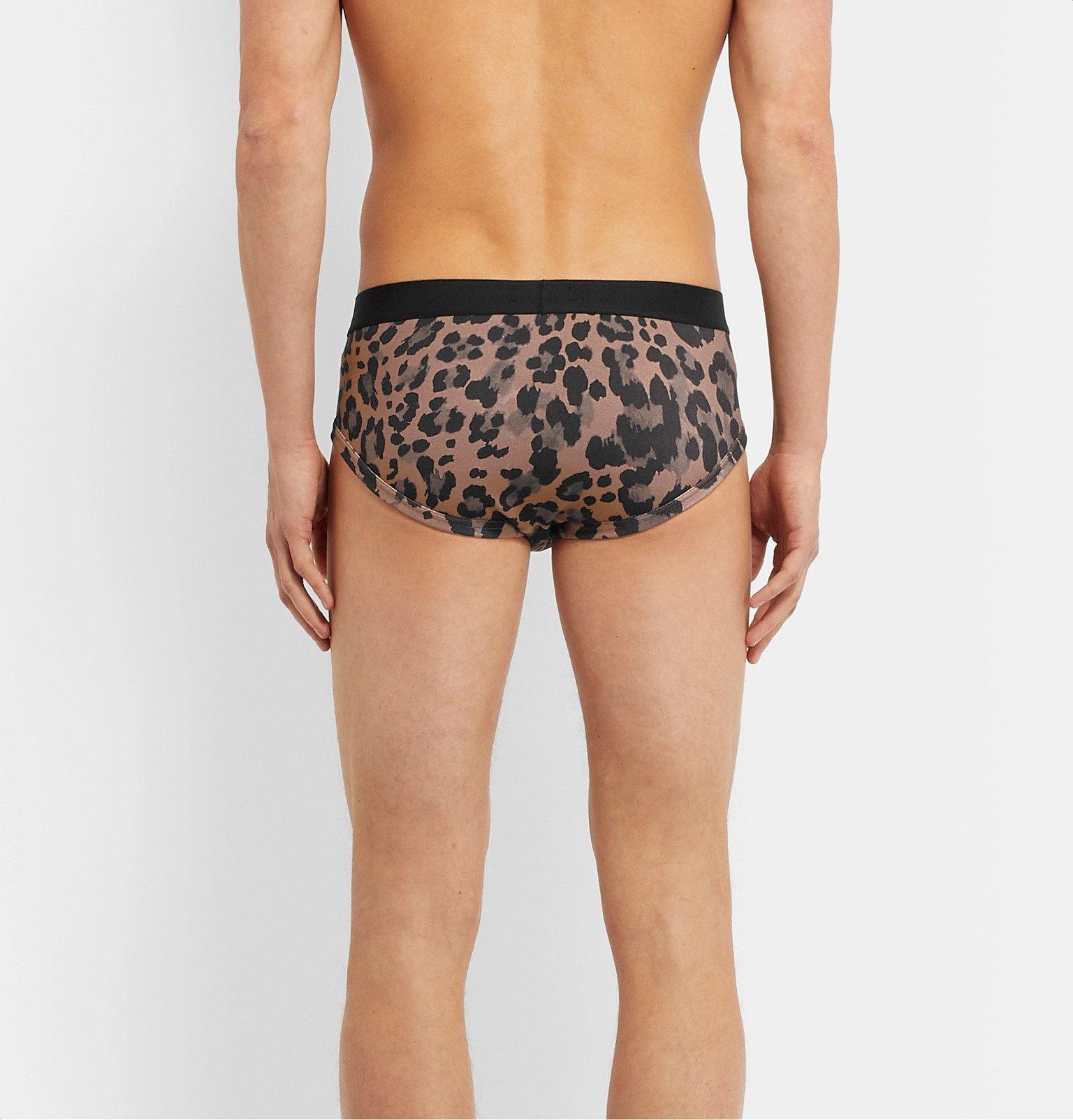 TOM FORD - Leopard-Print Stretch-Cotton Briefs - Brown TOM FORD