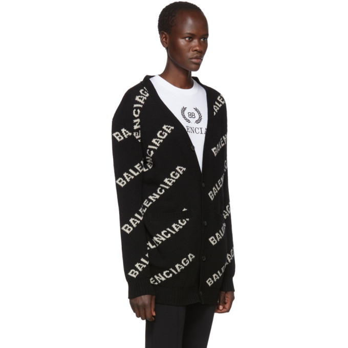 balenciaga cardigan black