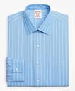 Brooks Brothers Men's Stretch Madison Relaxed-Fit Dress Shirt, Non-Iron Stripe | Blue