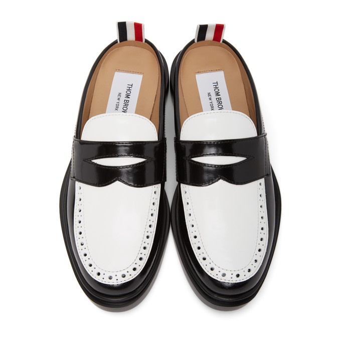 Thom Browne Black and White Cupsole Penny Loafers Thom Browne
