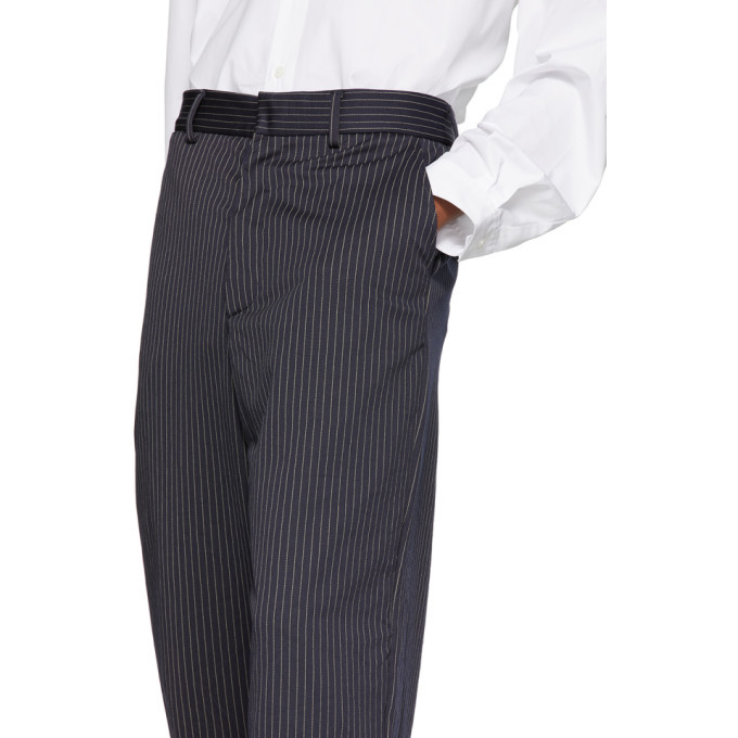 VETEMENTS Navy Pinstripe Relaxed 