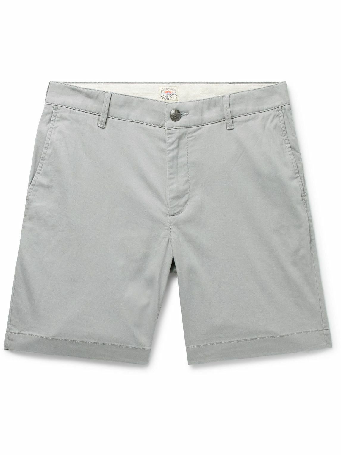 Faherty - Island Life Straight-Leg Organic Cotton-Blend Shorts - Gray ...