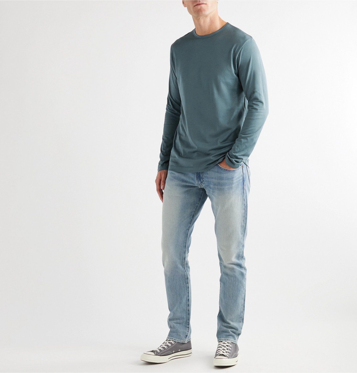 Sunspel CottonJersey TShirt Blue Sunspel