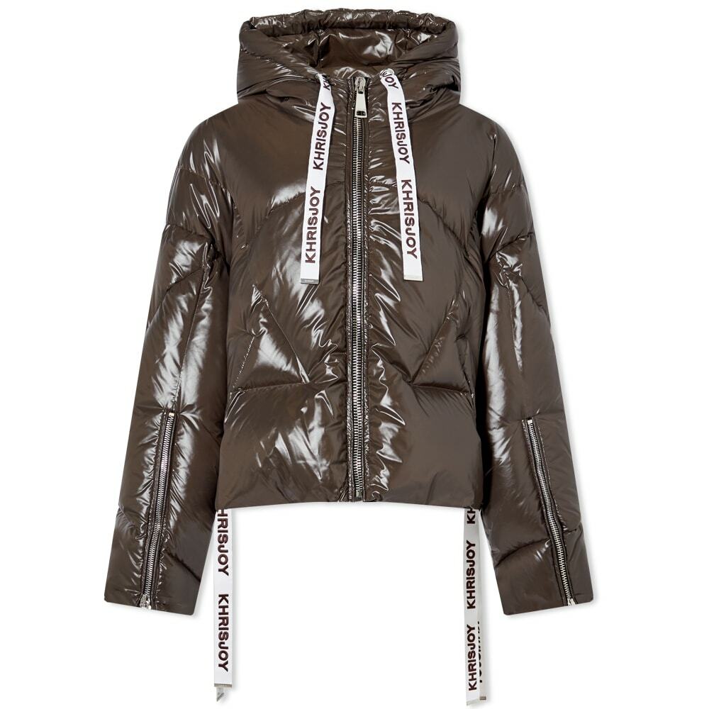 Khrisjoy Women's Khris Iconic Shiny Coat in Chocolate Khrisjoy