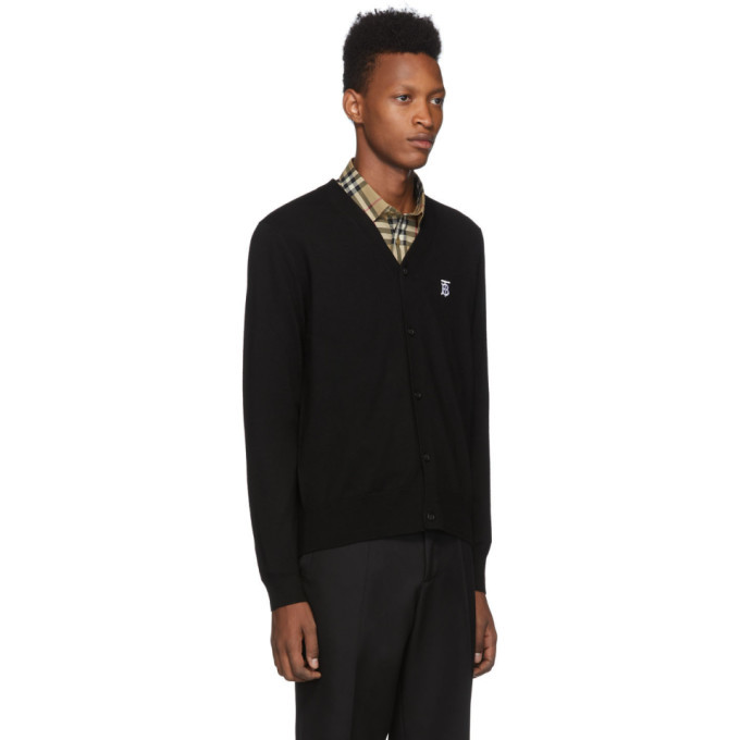 Burberry Black Wool Monogram Dillon Cardigan Burberry