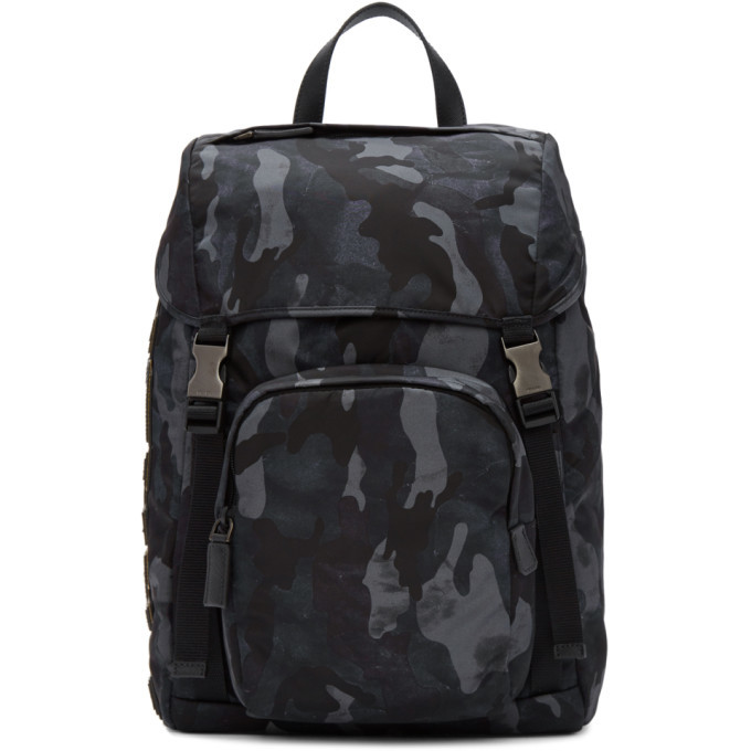 Prada Blue Camouflage Character Backpack Prada