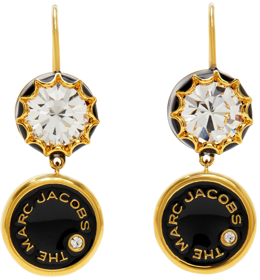 Marc Jacobs Gold Mother-Of-Pearl 'The Medallion' Stud Earrings 