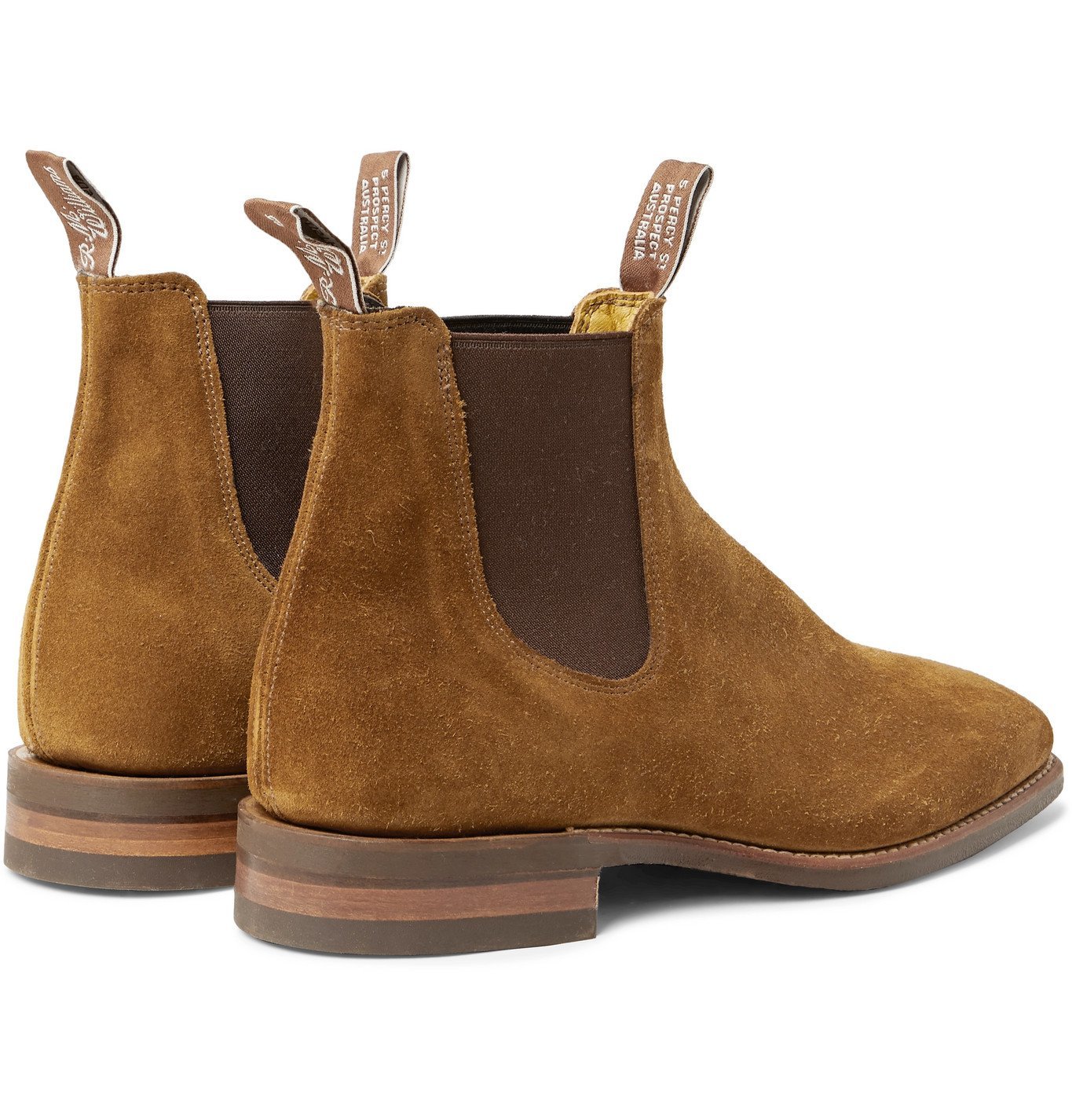 Rmwilliams Comfort Craftsman Suede Chelsea Boots Brown Rmwilliams