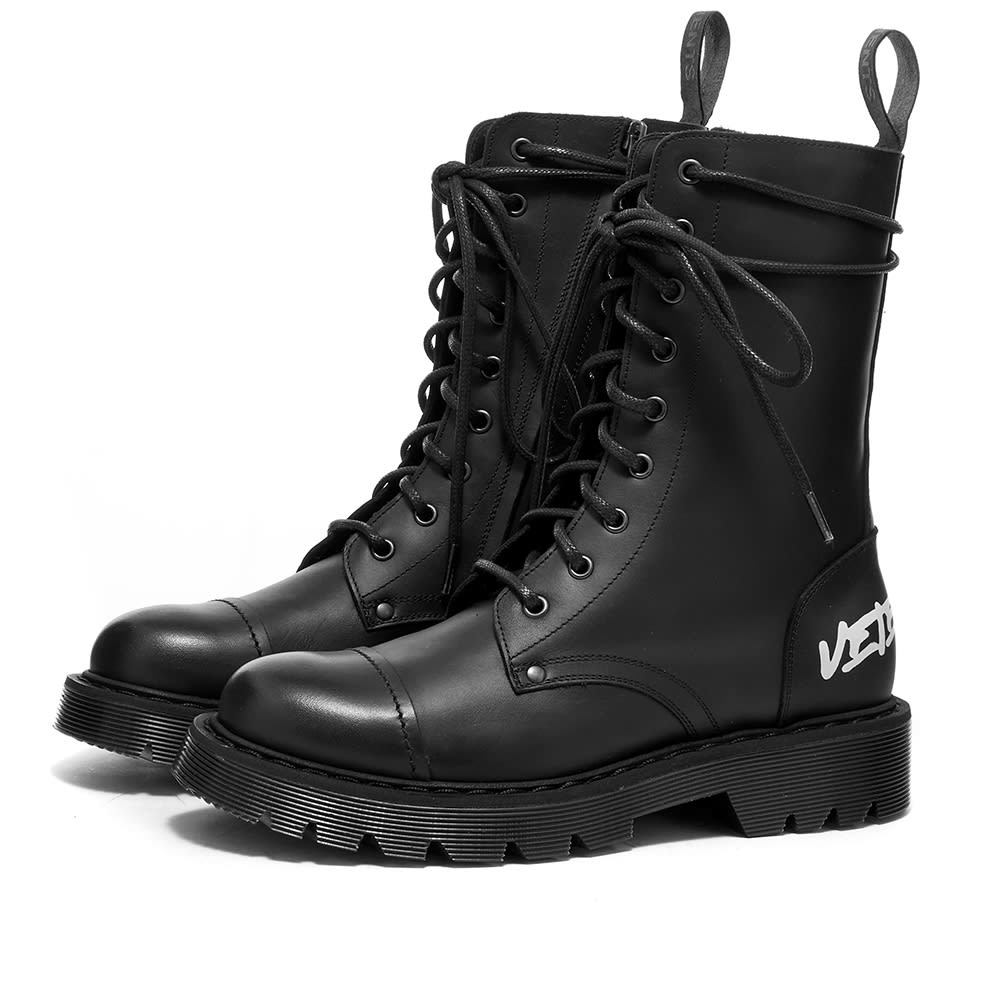 VETEMENTS Logo Lace Up Military Boot Vetements