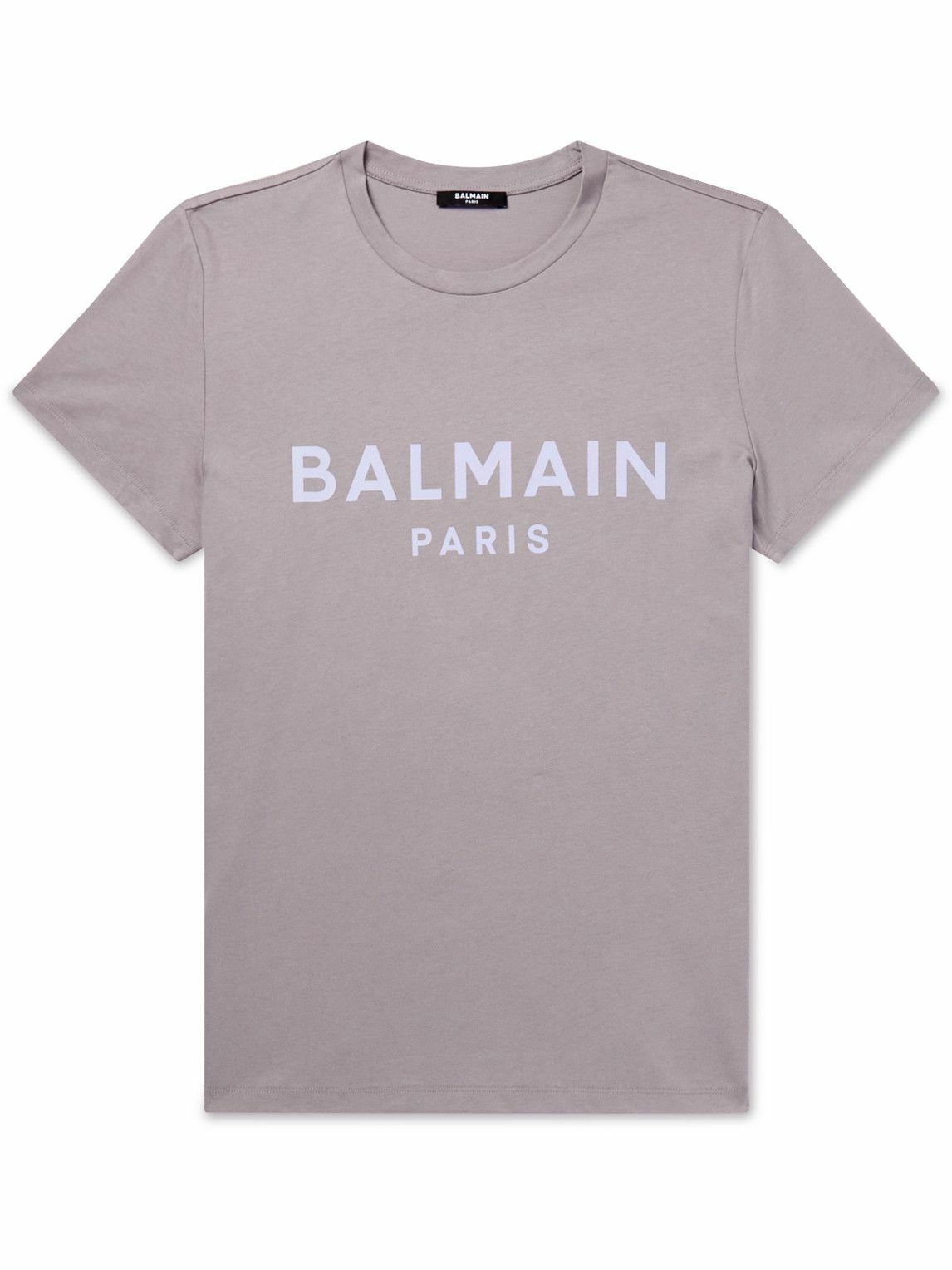 Photo: Balmain - Logo-Print Cotton-Jersey T-Shirt - Purple