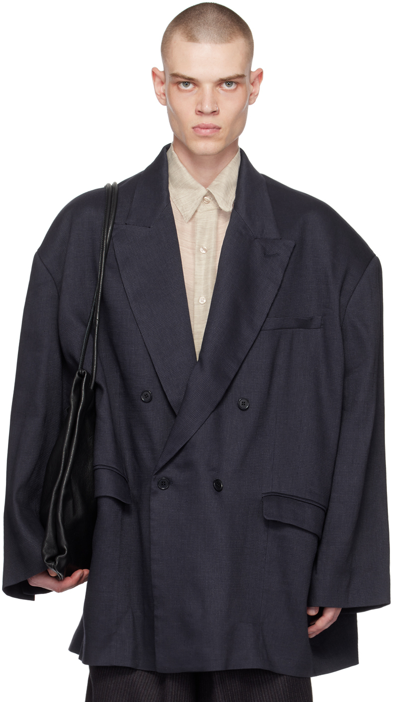Hed Mayner Navy Double-Breasted Blazer Hed Mayner