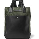 Oliver Spencer - Leather-Trimmed Nylon Backpack - Green