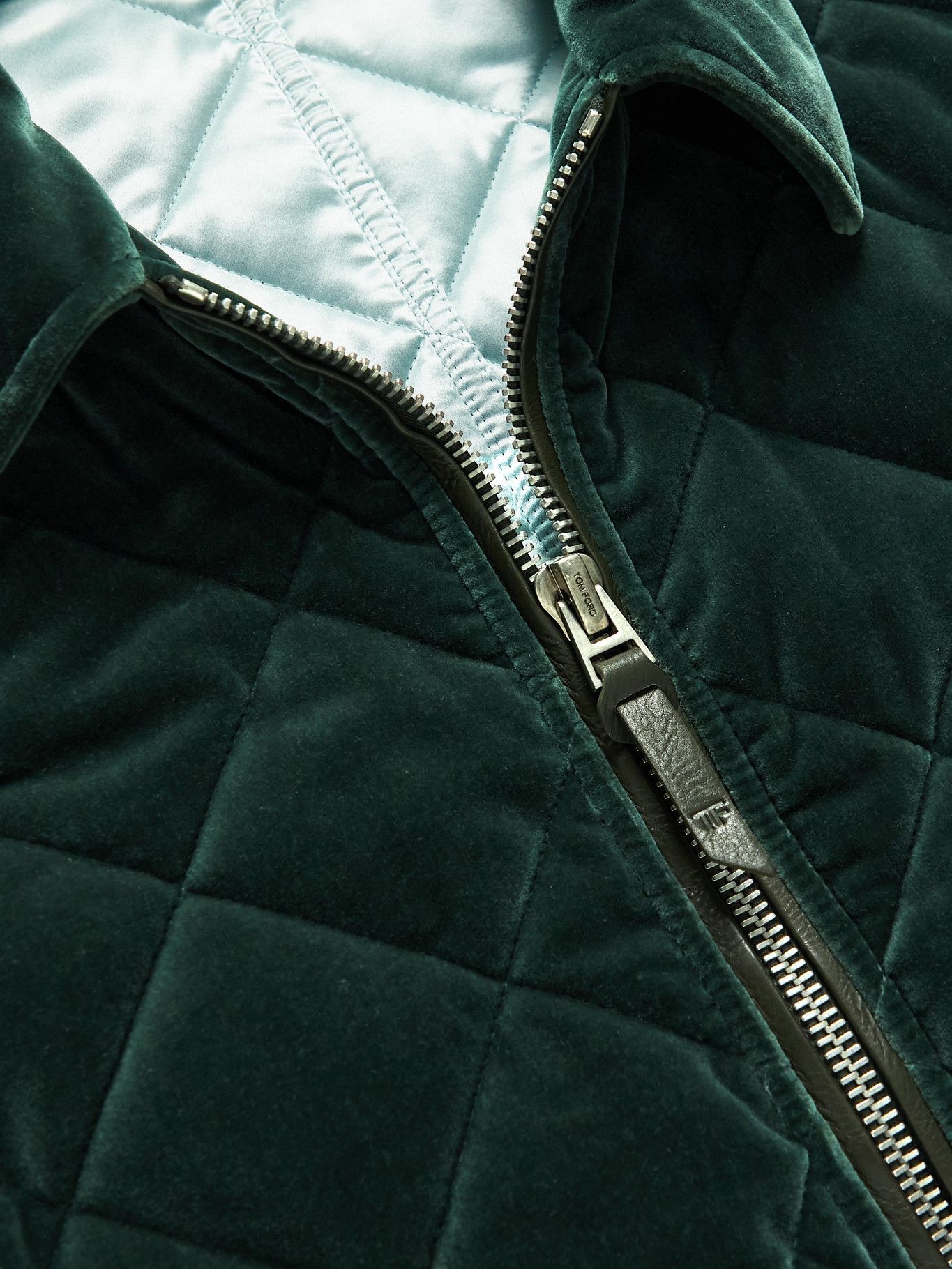 TOM FORD - Leather-Trimmed Quilted Cotton-Velvet Blouson Jacket - Green TOM  FORD