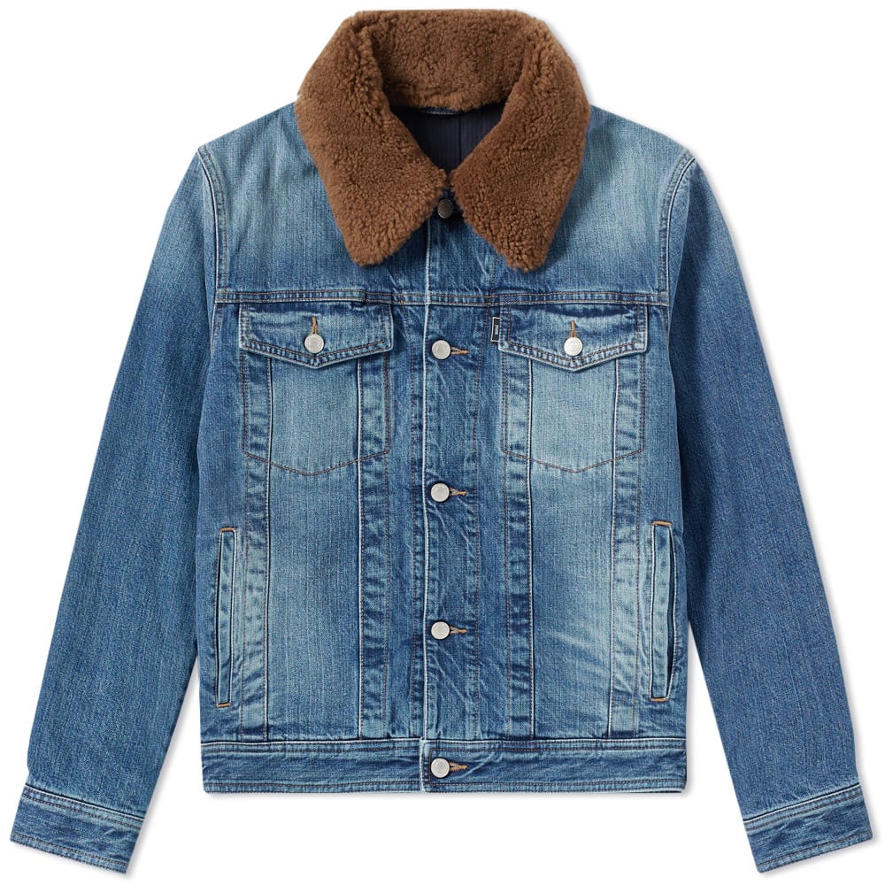 denim jacket with wool collar